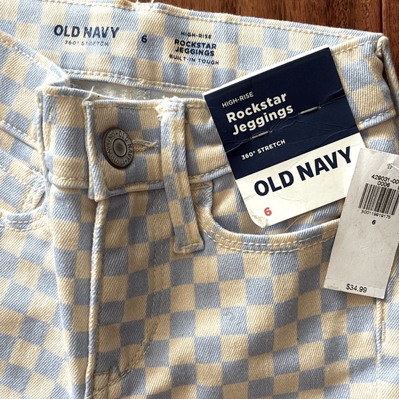 Old Navy Light Blue Checkered Pants - Picture 3 of 3